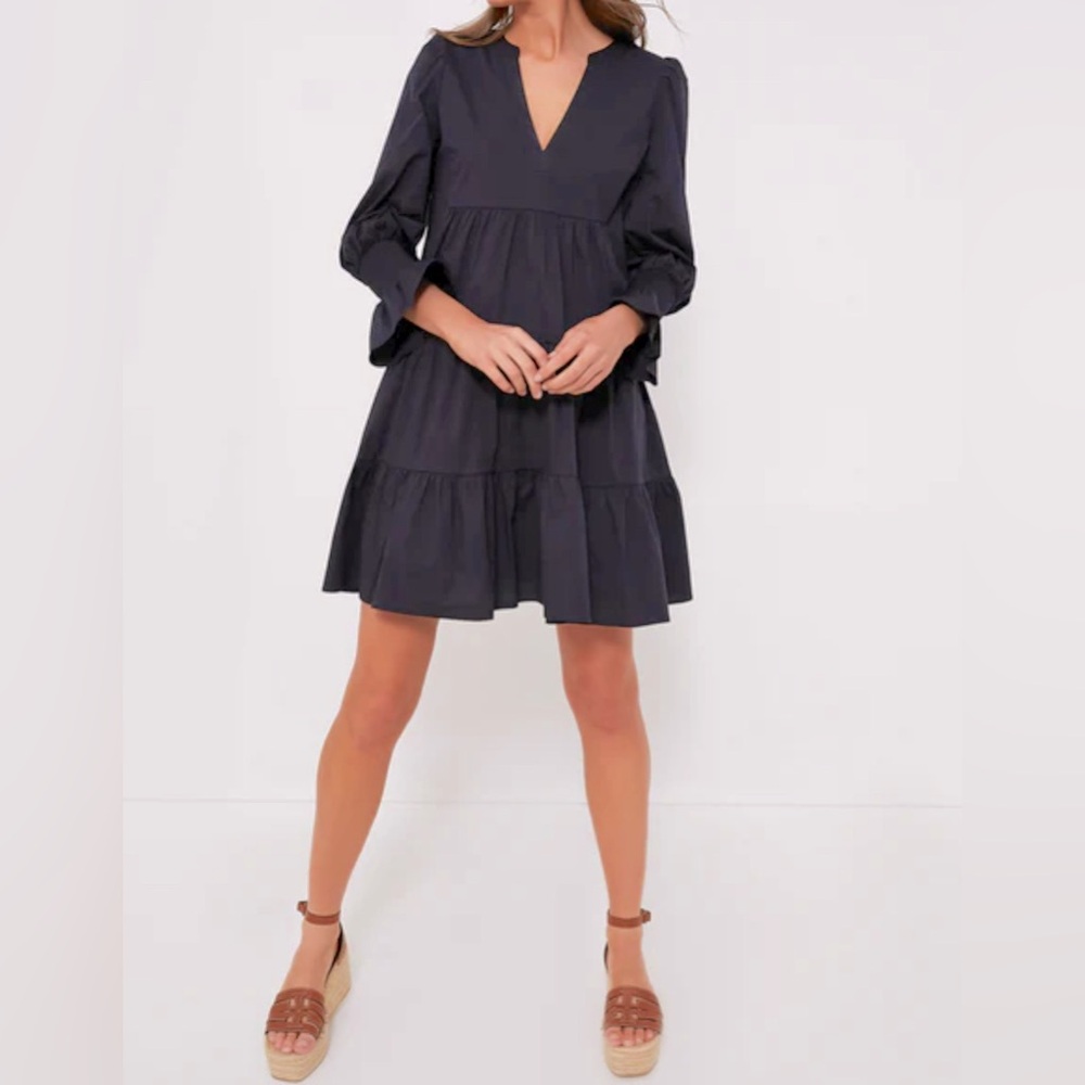 Tuckernuck POMANDER PLACE Navy Cotton Poplin Kenzo Dress Size Large - Picture 3 of 8